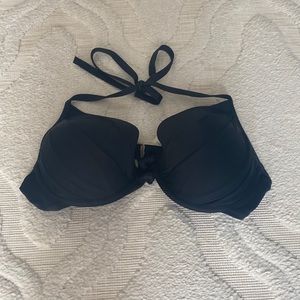 Womens Victoria’s Secret push up halter black bikini top. Size 36C